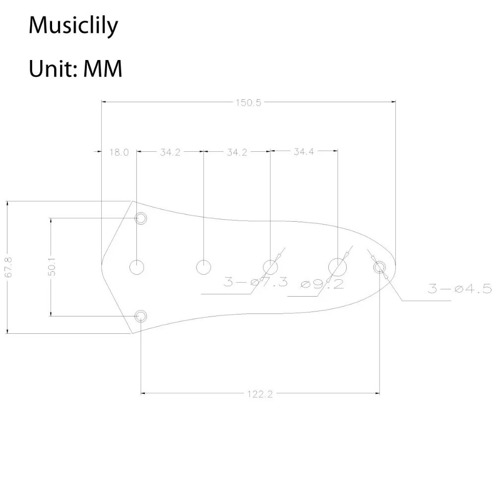 Musiclily загружен Предварительно проводной джаз бас контрольная пластина для J бас Стиль гитары, черный