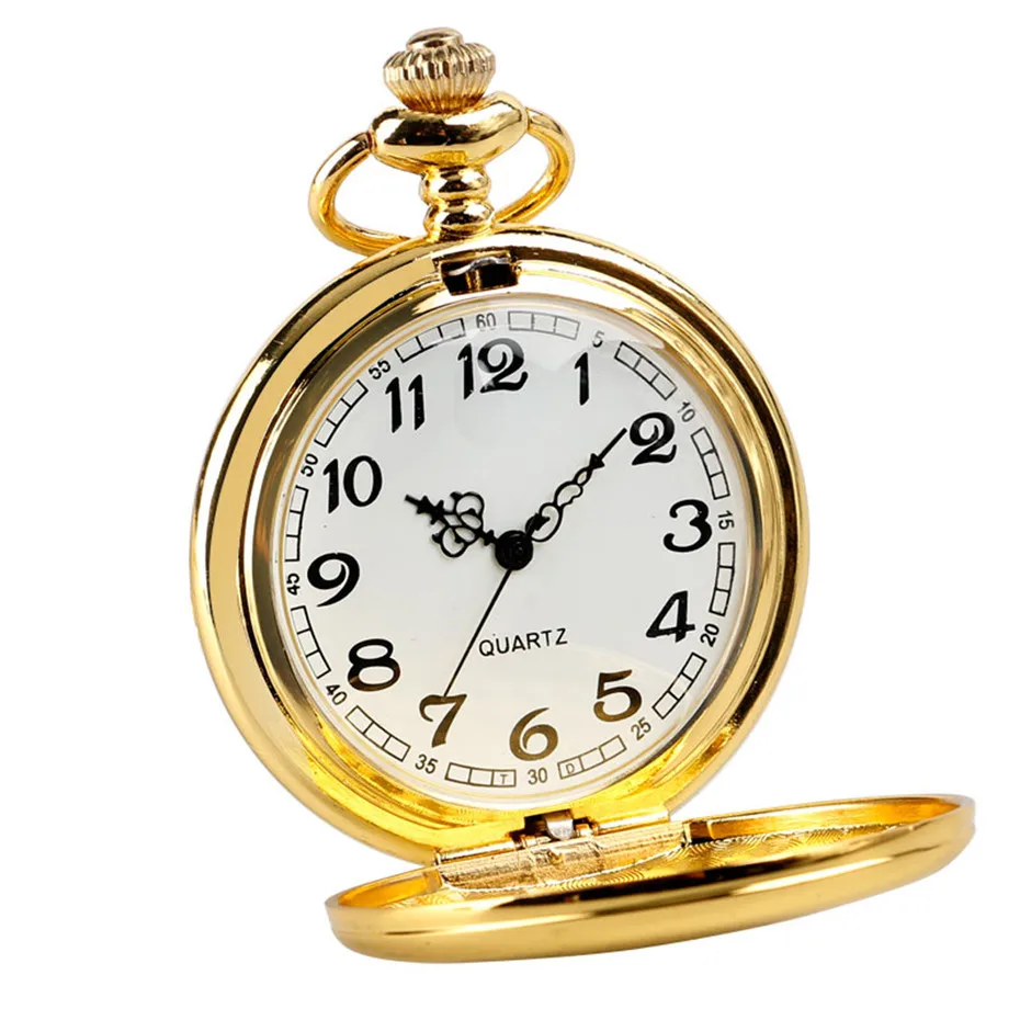 30 см+ 80 см брелок цепочка роскошные золотые антикварные кварцевые карманные часы гладкие полные часы-кулон с крышкой Часы Подарки