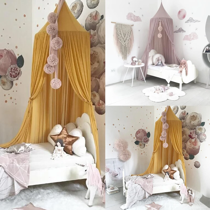 cama de chiffon para tenda estilo nórdico para quarto de bebês com para cama