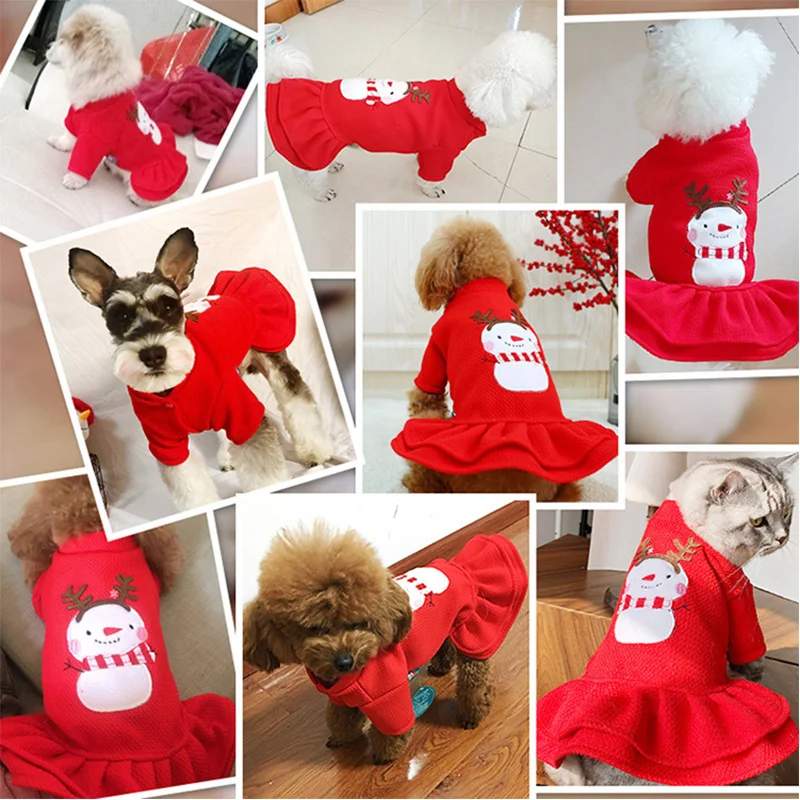 Рождественская Одежда для собак, парная рубашка, платье, костюм для собаки, кошки, пальто для щенков, кошек, йоркширского терьера, Одежда для питомцев, Ropa para perro