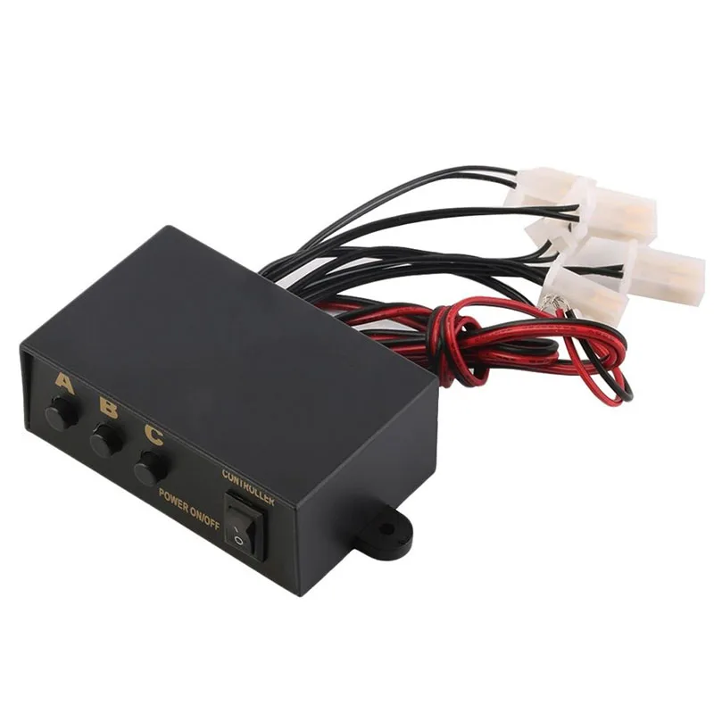 

12V 6 Ways LED Strobe Light 3 Flashing Modes Controller Flash Light Lamp Emergency Flashing Controller Box For Car Motorcycle