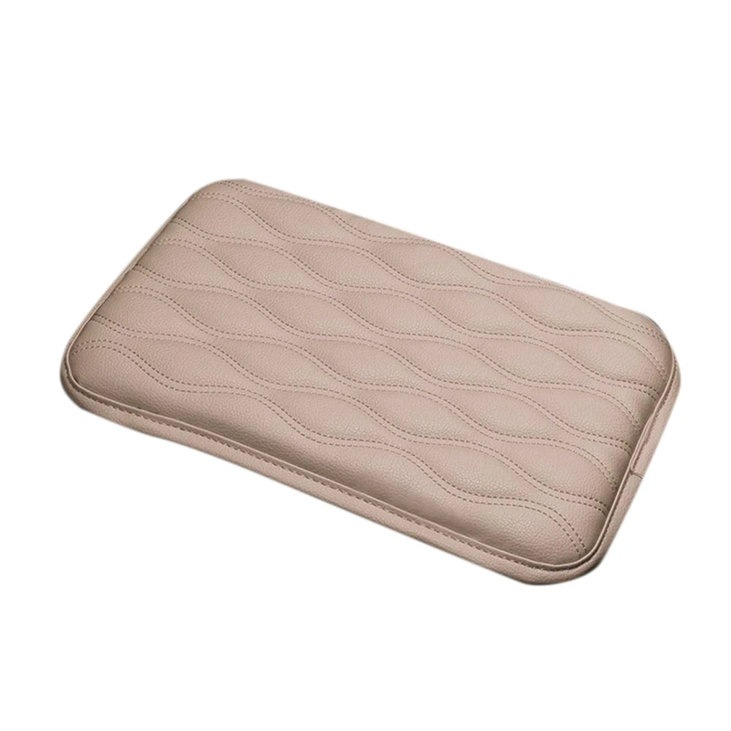 Grey Demiawaking Car Armrest Cushion Cover Universal PU Leather Car Auto Vehicle Center Console Arm Rest Pad Seat Box Protective Case