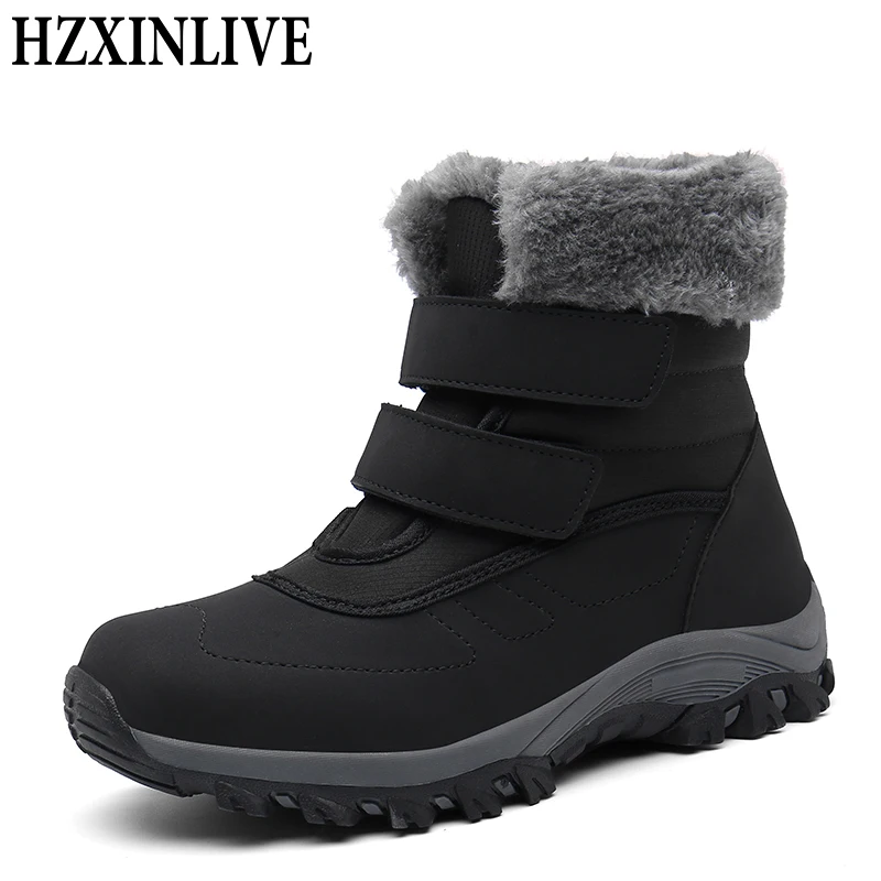 

HZXINLIVE Women Snow Boots Waterproof Warm Plush Boots Flat Female Winter New Ankle Women Botas Ladies Cotton Boots Fashion 2019