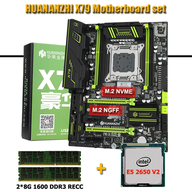 Комплект материнской платы HUANANZHI X79 с высокоскоростной двойной M.2 SSD слот ЦП Xeon E5