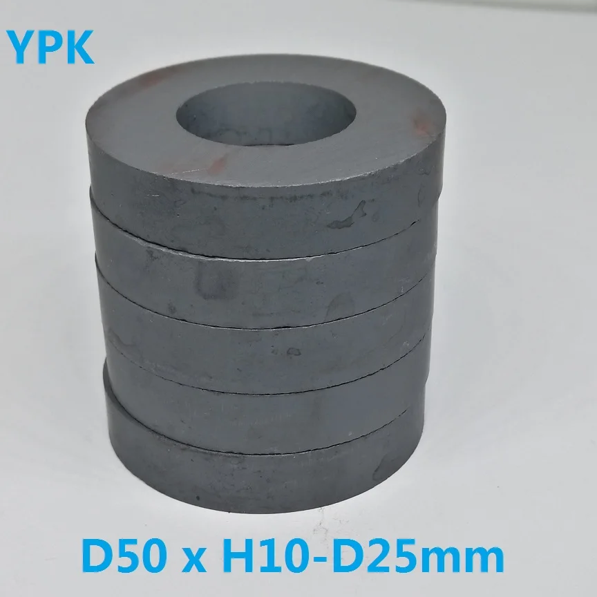 Round Magnets 1 2 5PCS/LOT Ferrite Magnet 50*10 Hole 25 Strong Y30 Ring 50x10 Black Powerful