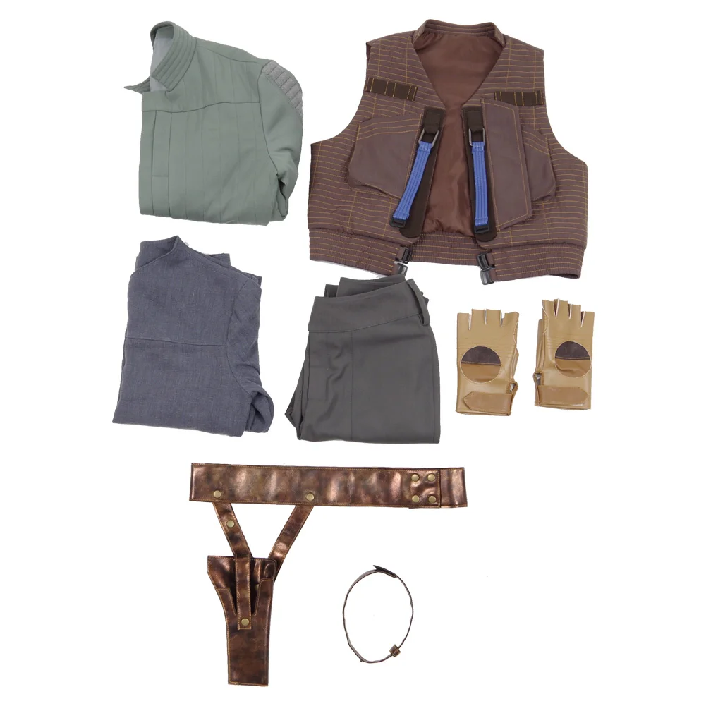 Cosdaddy Rogue One Jyn Erso Cosplay Costume Vest Jacket Belt Holster Women Outfit Full Set for Halloween Party