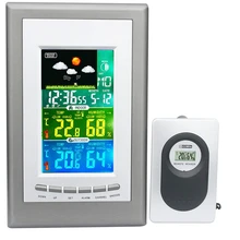 Многофункциональная цветная метеостанция с внутренним и наружным беспроводным датчиком, барометром, термометром, гигрометром, погоды