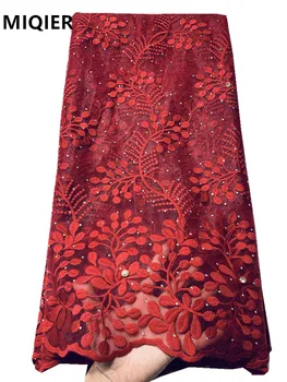 

MIQIER 2020 High Quality African nigerian Wedding Party Dress Lace Fabric Embroidery Tulle Cord Lace Fabric tulle fabric 8355