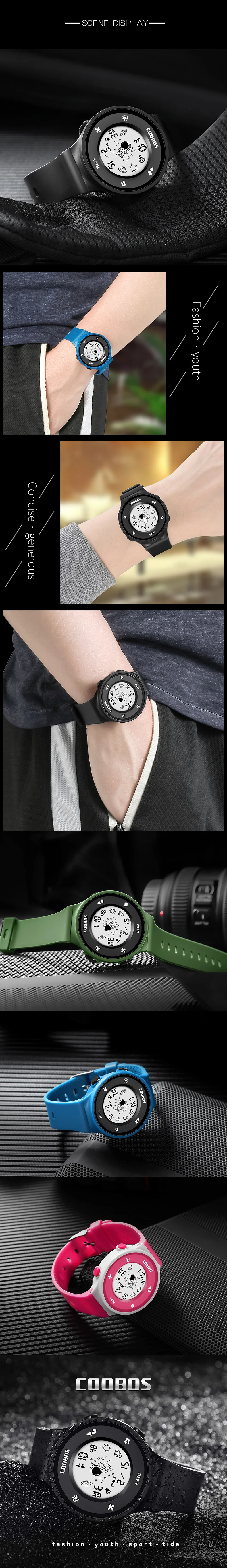 Digital Watch Women Mens Watches Fashion Creative Screen PU Slim Wristband Teens Student Digital Wrist Watches Reloj Mujer Clock