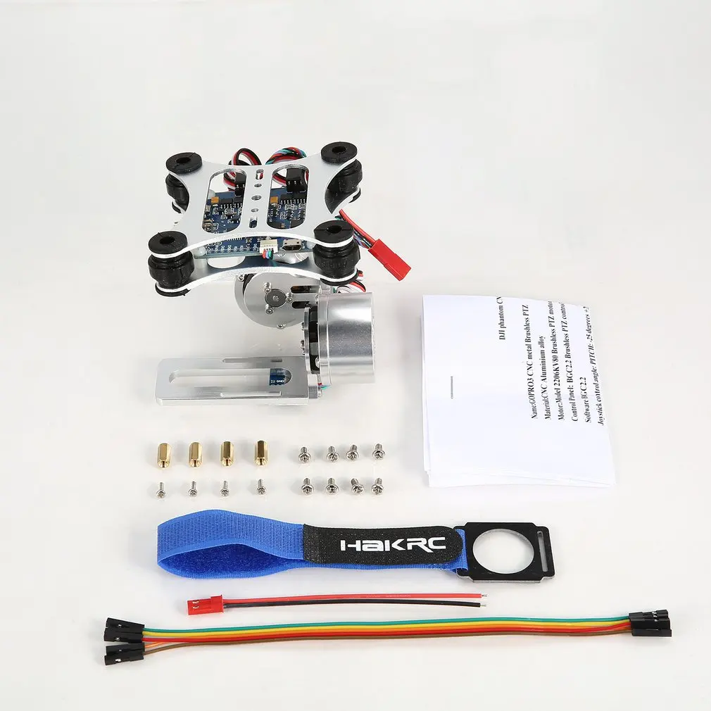 

HAKRC 2-Axis CNC Metal Brushless BGC2.2 PTZ Control Panel Gimbal Stabilizer for RC Drone Camera Gopro3 DJI Phantom