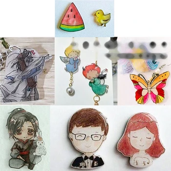 

12Pcs Luminous Blank Heat Shrink Paper Glow in the Dark Shrinks Dinks Art Craft