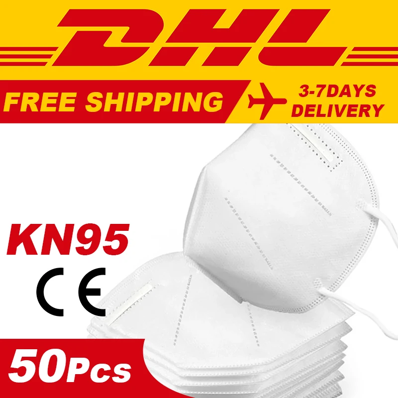 

DHL Fast Delivery Protective N95 Mouth Cover Mask Filter Respirator Breathable Face Masks KN95 KF94 FFP2 95% Filtration