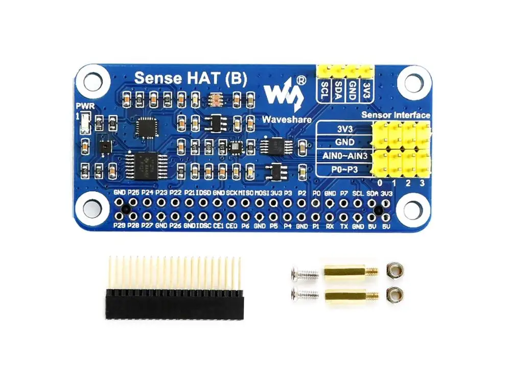 Waveshare Sense Hat (B) для Raspberry Pi несколько мощных датчиков поддерживает внешние датчики 3