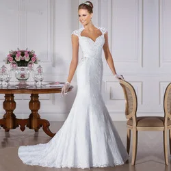 Vestido De Novia Casamento robe de mariee Renda кружевное винтажное свадебное платье русалки с короткими рукавами платья для матери невесты