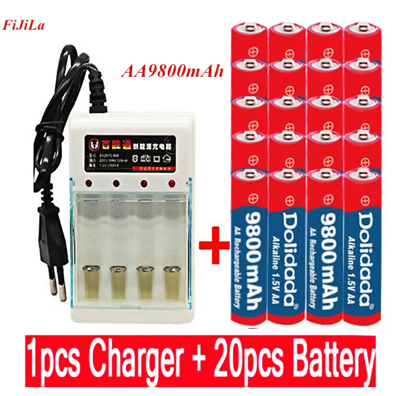1 5 V AA 9800 mah аккумуляторная батарея V. Перезаряжаемые Новые щелочные барабанные +