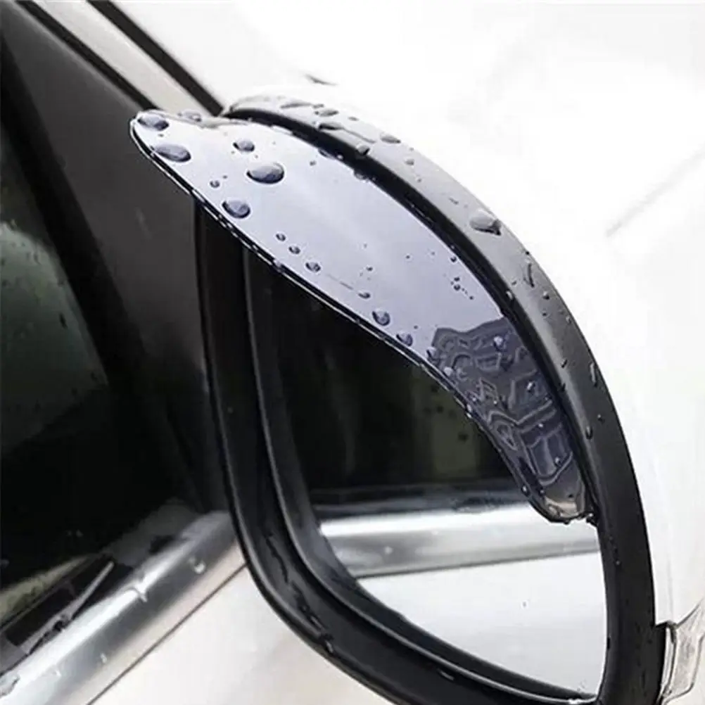 

2pcs Universal Multifunctional PVC Rearview Mirror Rain Cover Rainproof Dust Suction Blade Car Rearview Mirror Eyebrow
