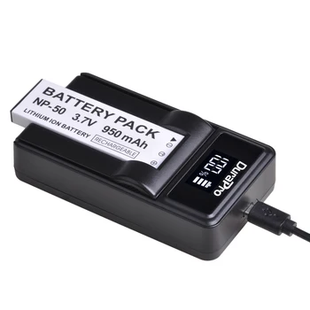 

950mAh Rechargeable Battery pack NP-50 NP 50+LED display USB Charger for Casio Exilim EX-V7, EX-V7R, EX-V8, EX-V8SR cameras