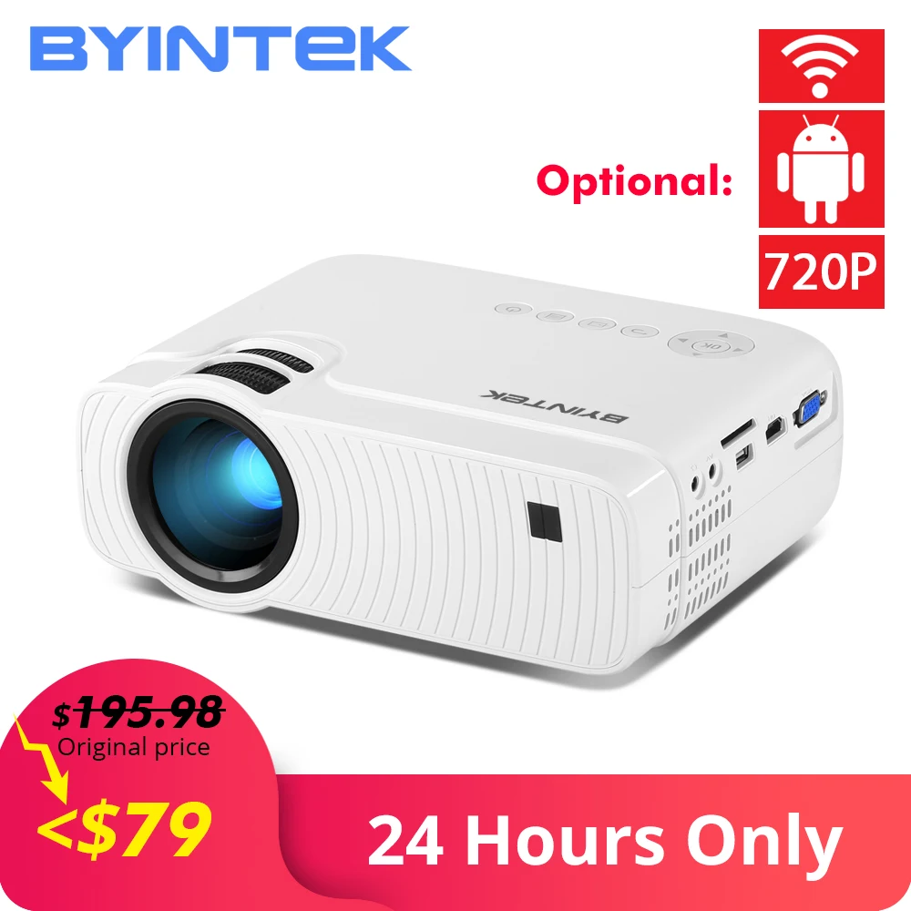 

79$ Clearance Sale SKY K2 150inch LED BYINTEK Micro Portable Video HD Projector with Speaker HD USB Game Movie 1080P Theater