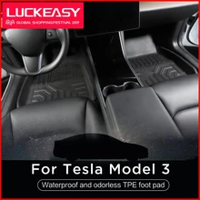 LUCKEASY автомобильный всепогодный напольный коврик для Tesla модель 3- TPE дизайн стиль всепогодные напольные коврики 3 шт./набор
