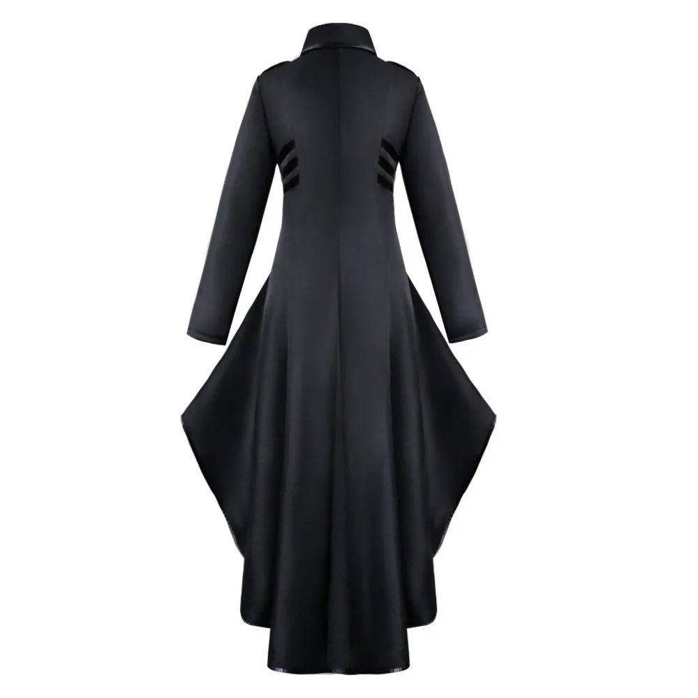 Best  Rosetic Medieval Coat Tuxedo Women's Lapel Irregular Hem Retro Long Coat Female Vintage Gown Party 