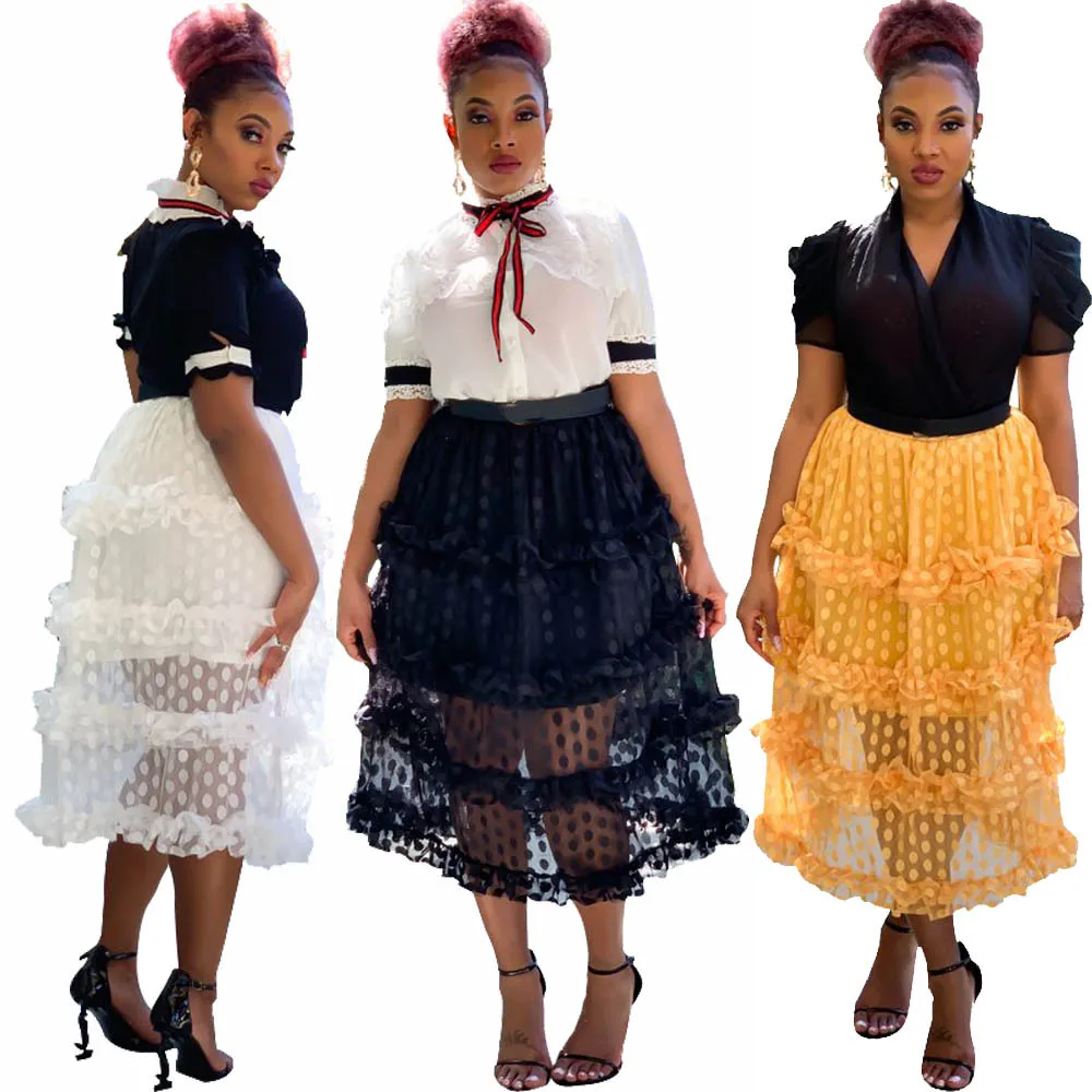 Горячие Элегантные летние юбки женские сетчатые плиссированные сексуальные юбки модные женские милые миди юбки femme SL0266