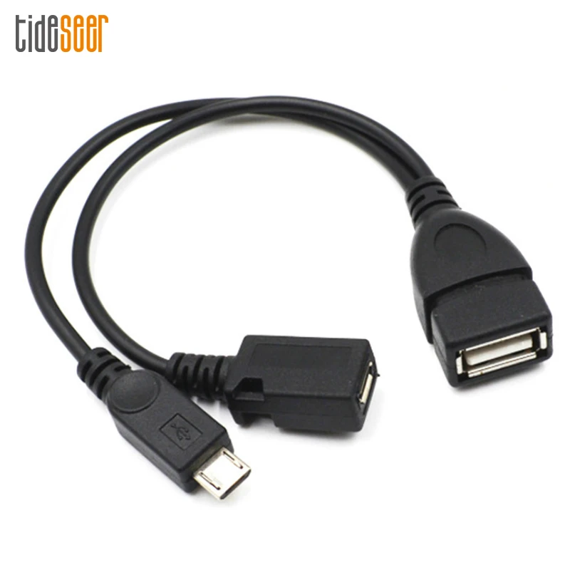 2 в 1 кабель Micro-USB(OTG кабель+ Мощность кабель) 100 шт./лот