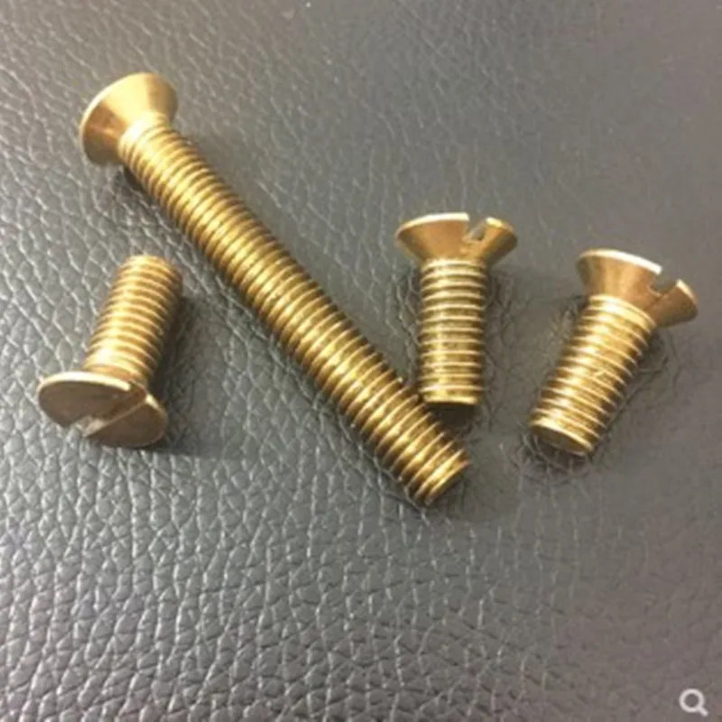 1000pcs/lot M4 M5*8/10/12 Din963 Brass Countersunk Head Slotted Screw