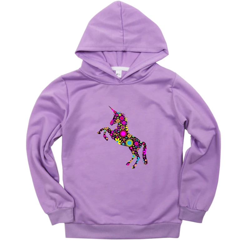 Hoodies 8 Горячая мода Единорог дети девочки мальчики толстовки Верхняя одежда белый красный желтый черный серый с капюшоном детские толстовки одежда для От 2 до 14 лет - Цвет: Hoodies 8