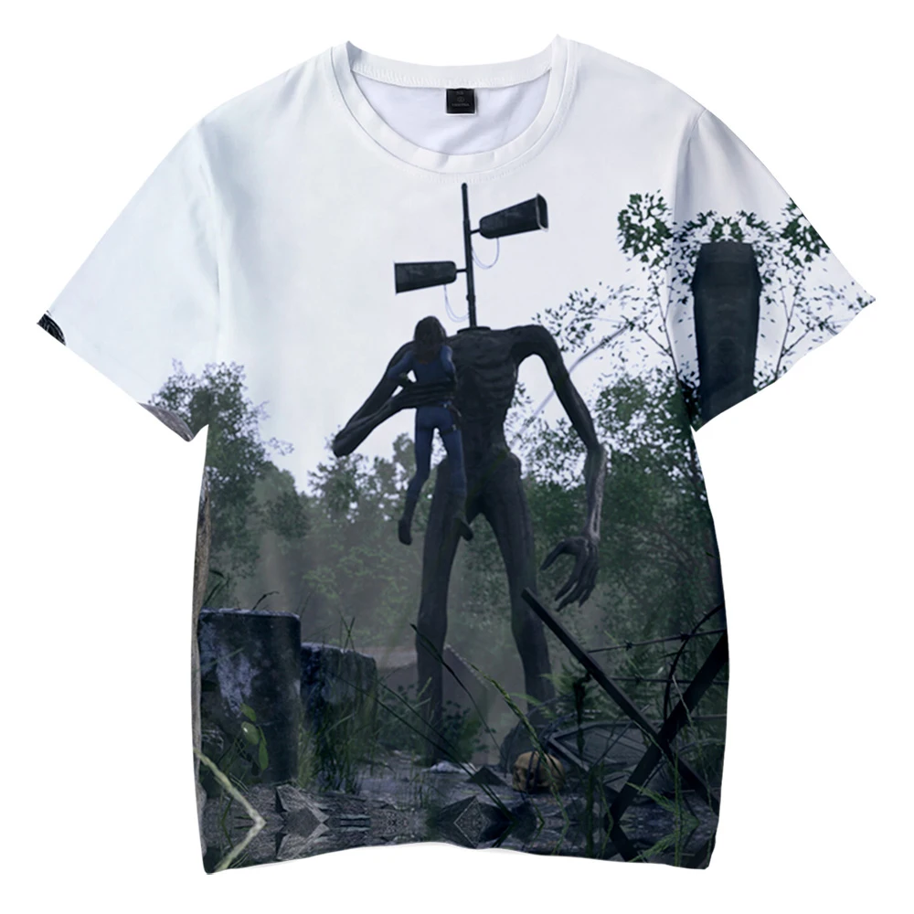 

2020 Summer New Siren Head 3D Printing Horror Game Streetwear Men's and Women's Fashion T-shirt Hip-Hop Children Top