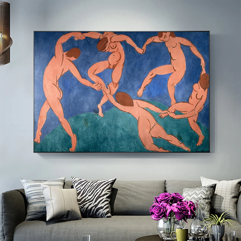 Абстрактный холст The Dance by Henri Matisse фотообои для гостиной | Дом и сад