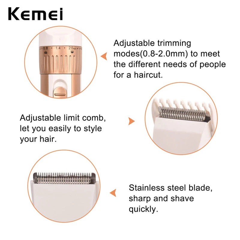 Kemei перезаряжаемая электрическая машинка для стрижки волос, регулируемый триммер для бороды, машинка для удаления волос, машинка для стрижки волос для мужчин, инструменты для ухода за волосами 35D
