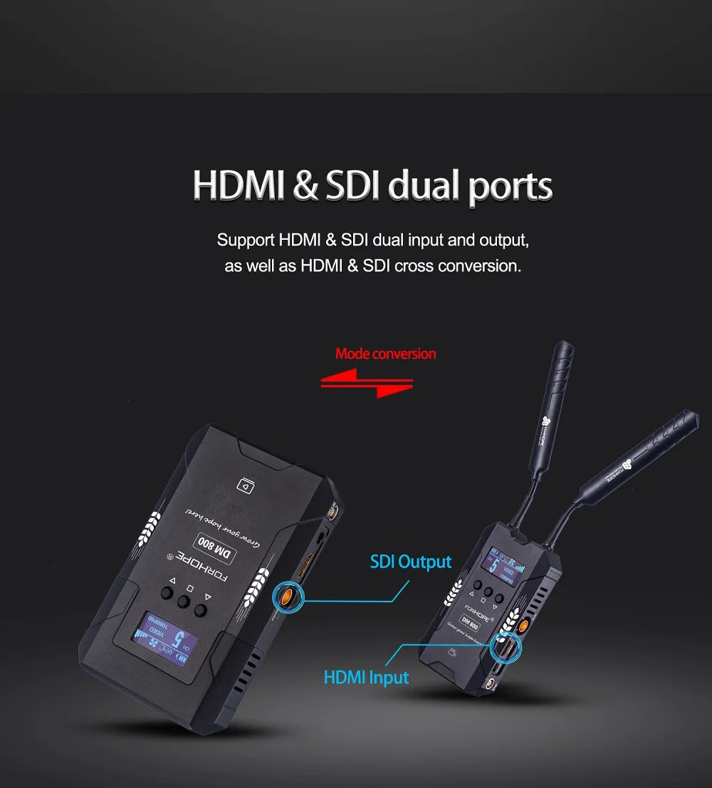 ForHOPE DM800ft видео Беспроводная система передачи HDMI SDI видео передатчик и приемник для прямой трансляции свадебных фильмов