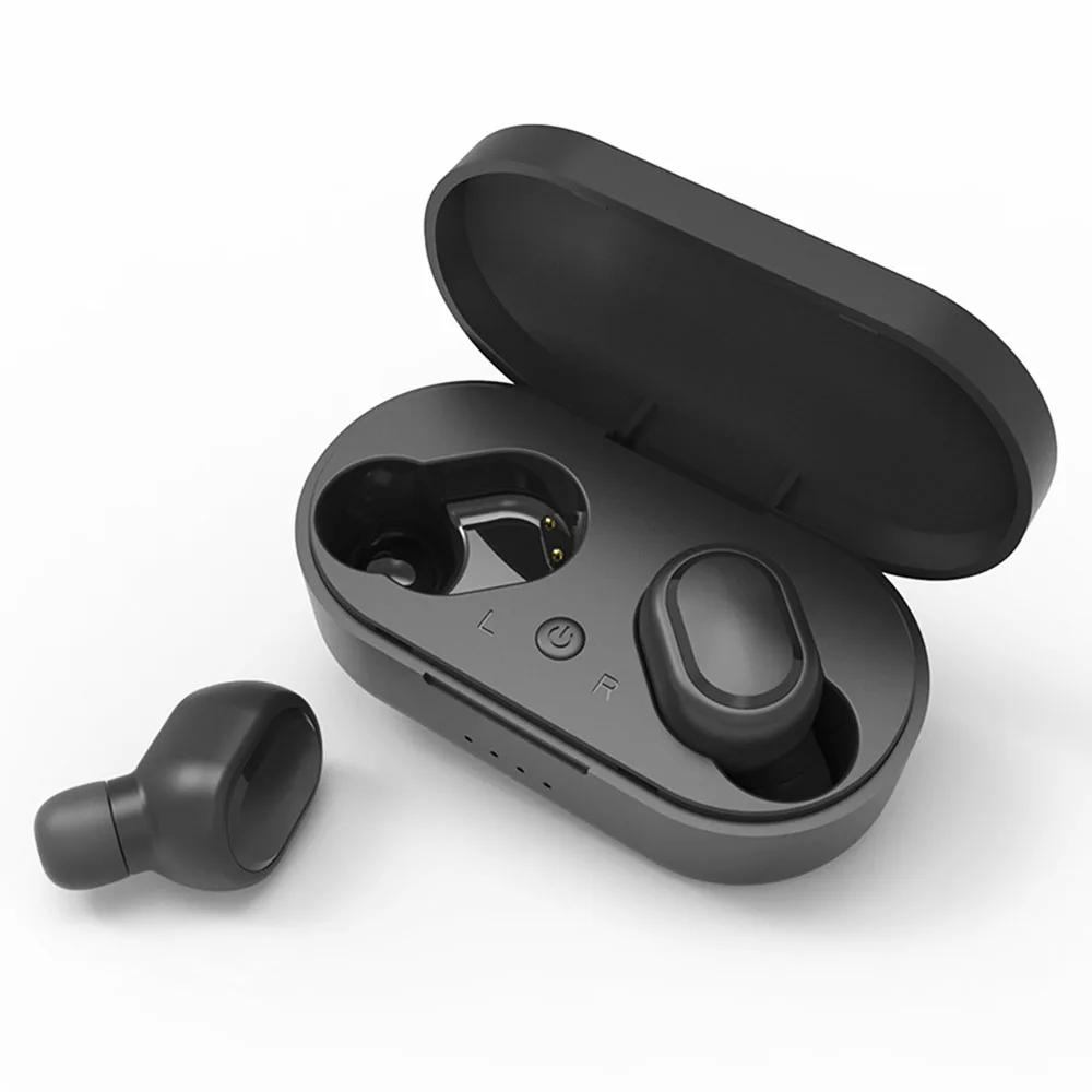 black TWS, Bluetooth 5,0, наушники, стерео беспроводные наушники, HIFI звуковые спортивные наушники, с микрофоном, игровая гарнитура, для Iphone - Цвет: black
