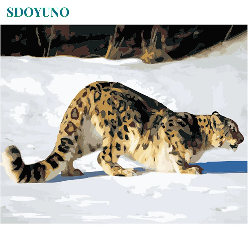 SDOYUNO 60x75cm Frame Animals DIY Painting By Numbers Acrylic Paint On Canvas Modern Wall Art Pictures By numbers Home Decor - Цвет: 525