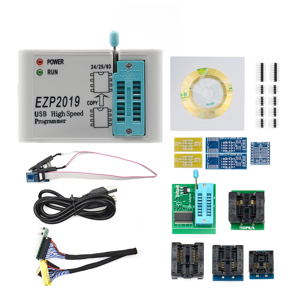 EZP 2019EZP2010 EZP2019 2013 высокоскоростной USB SPI программа+ зажим для проверки ИС socke Поддержка 24 25 93 EEPROM 25 флэш-чип биос