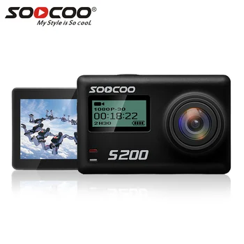 

Youtube Hot SOOCOO S200 Action Camera Ultra HD 4K NTK96660 IMX078 with WiFi Gryo Voice control external mic GPS 2.45" touch LCD