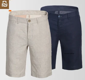 

Youpin 100% linen breathable casual men shorts Natural linen Soft and comfortable Slim man summer Short pants