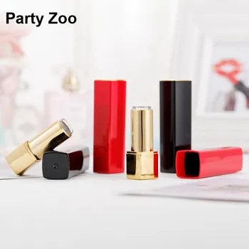 

200 x Simple Black & Red Press Bounce Empty Lipstick Tubes 12.1mm Square Lip Balm Cosmetic Container Wholesale