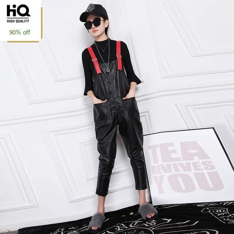 Europese Slim Fit Womens Jumpsuit Hoge Kwaliteit Lederen Jarretel Broek Mode Effen Schapenvacht Jumpsuit Vrouwelijke Plus Size M-3XL Europese Slim Fit Womens Jumpsuit Hoge Kwaliteit Lederen Jarretel Broek Mode Effen Schapenvacht Jumpsuit Vrouwelijke Plus Size M-3XL