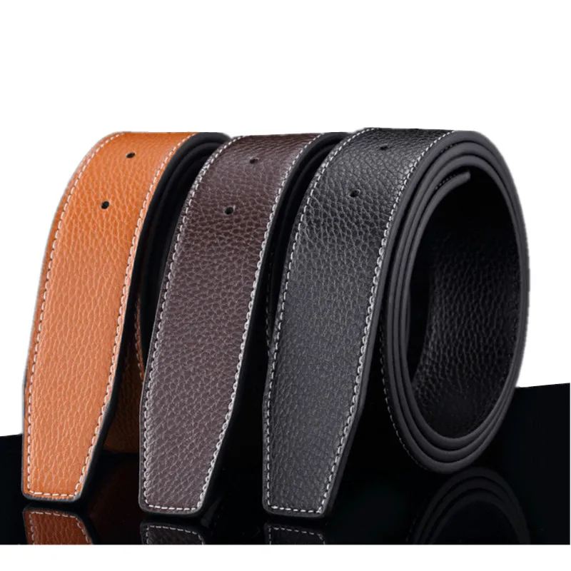 Lannyqveen Belt Strap With Holes Men Plate Buckle Belts Without Buckle ...