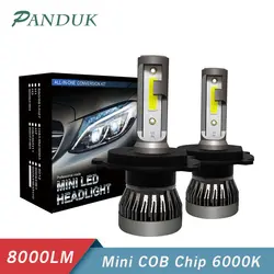 PANDUK 2019 Светодиодные фары 12 V 24 V H1 H4 H7 автомобиль свет 9005 9006 Led H3 H11 9012 светодиодные лампы 6000 K 36 W Мини автомобильные аксессуары 2 шт