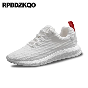 

casual black knit breathable Italy comfort men sneakers luxury brand italian european lace up trainers skate flats runway white