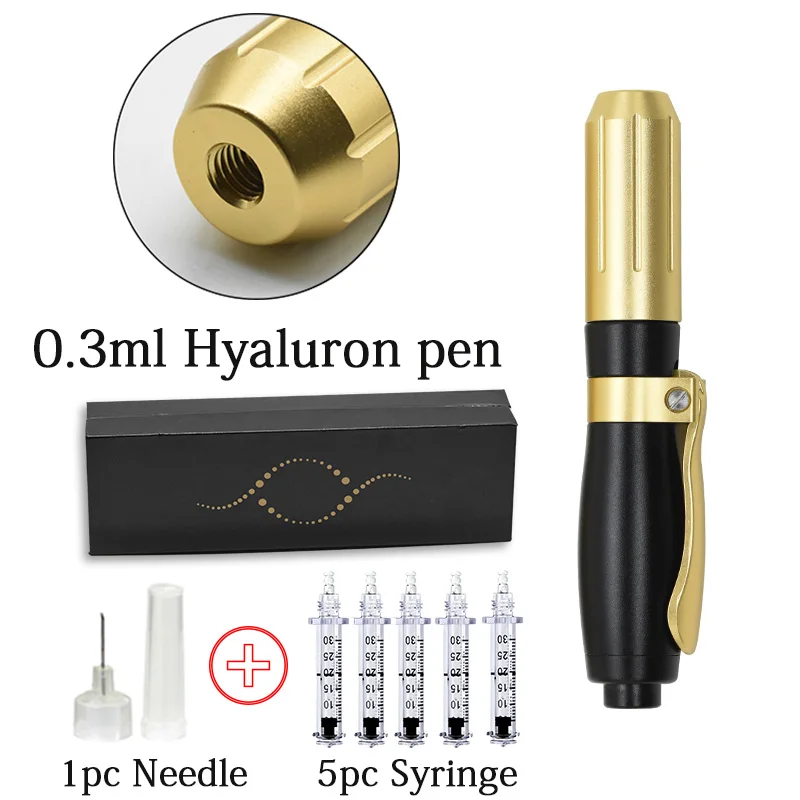 0.3 Black Gold kit 0,3/0,5 мл блеск для губ наполнитель гиалуроновой кислоты ручка высокая плотность металла для крем для лица против морщин и подъема губ Гиалуроновый пистолет-распылитель для губ шприц-ручка - Номер модели: 0.3 Black Gold kit