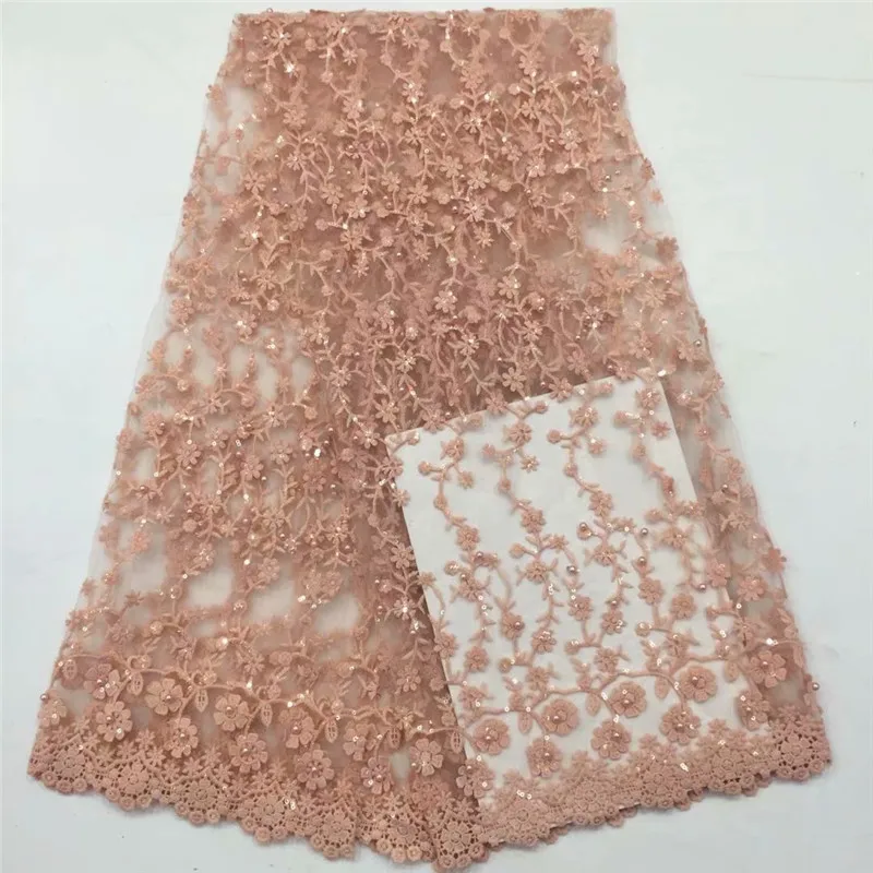 Африканская блестящая Тюлевая сетчатая кружевная ткань 2019 бусины Последняя
