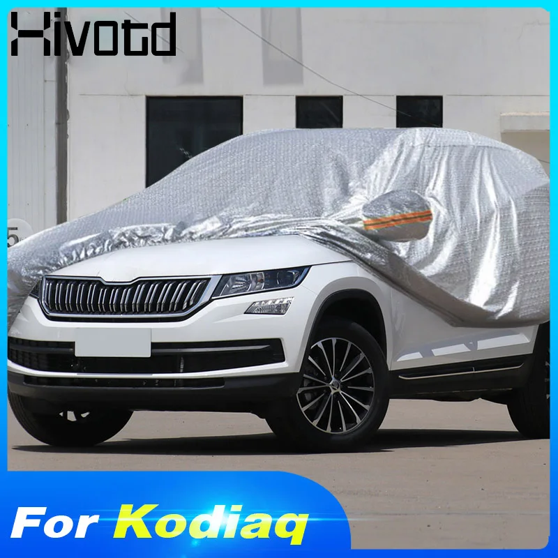 

Hivotd For Skoda Kodiaq Car Covers Sunscreen Heat Protection Anti-UV Scratch-Resistant Foldable Auto Accessories 2017 2018 2019