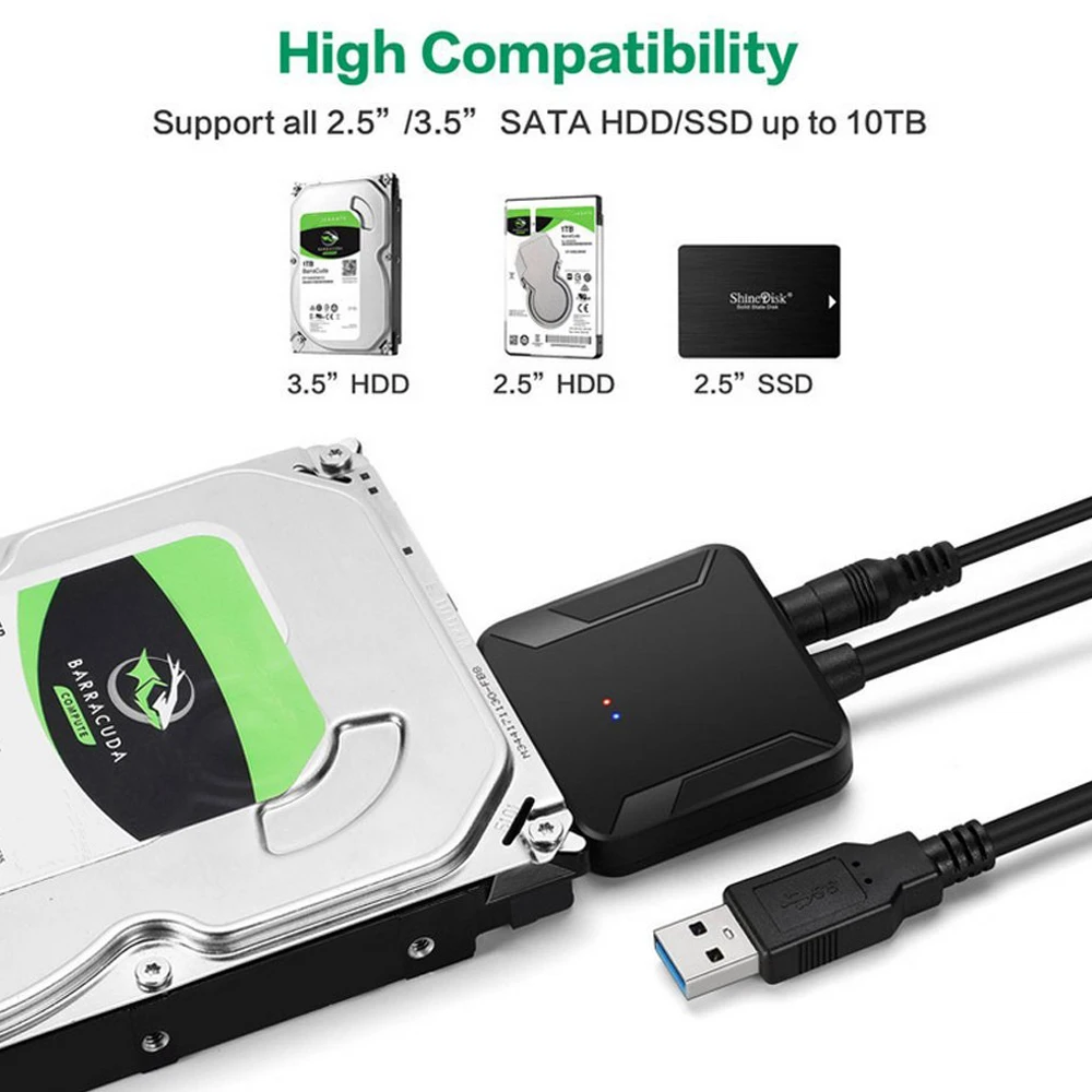 Переходник USB 3 0 на SATA кабель адаптера жесткого диска с UASP совместимый 2 5/3 5