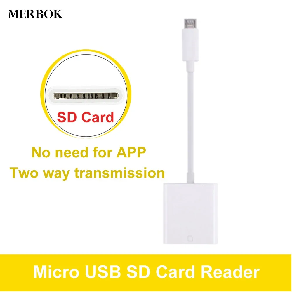 Android OTG Micro USB к SD кардридер цифровая камера совместимый переходник Кабель для передачи данных для наружной съемки не нужно приложение Micro-USB