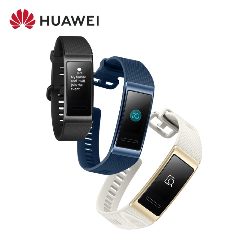 Умный Браслет huawei Band 3 Pro со встроенным gps 0,9" AMOLED цветным экраном, фитнес-трекер, монитор сердца, 5 АТМ, водонепроницаемый, BT 4,2