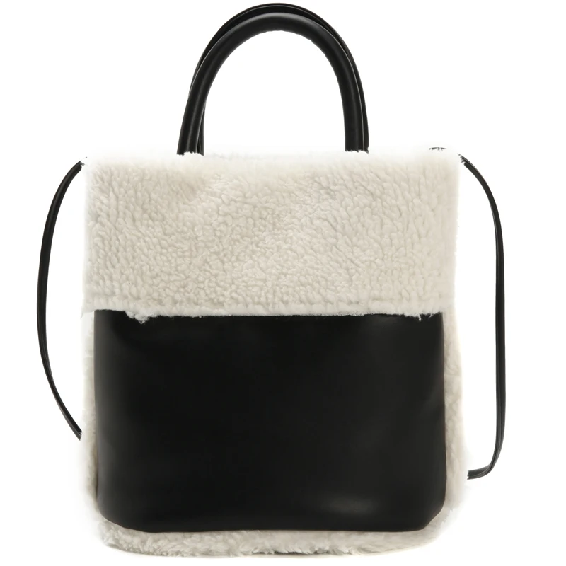 

iVog New Arrival Everyday Female Messenger Crossbody Handbag cc Fur Geometric Bucket Bags for Women 2019