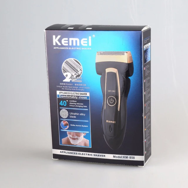 Kemei 2 Heads Electric Rechargeable Reciprocate Man Shaver Twin Blade Electric Shaving Razors Face Care Withe Original Box